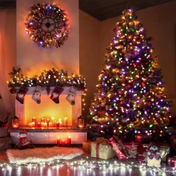 Trend24 Kerstlichtsnoeren^Kerstverlichting - Sfeerverlichting - Kerstverlichting Buiten - Kerstverlichting Binnen - Kerstversiering - Feestverlichting - Lichtsnoer - Lichtsnoer Buiten - Voor Binnen En Buiten - Op Batterij - Met Afstandsbediening - 10 M - Warm Koud
