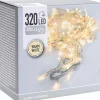 Merkloos Kerstboomverlichting^Kerstverlichting Transparant Snoer Met 320 Warm Witte Lampjes - 24 Meter - Kerstlampjes/Kerstlichtjes - Binnen/Buiten