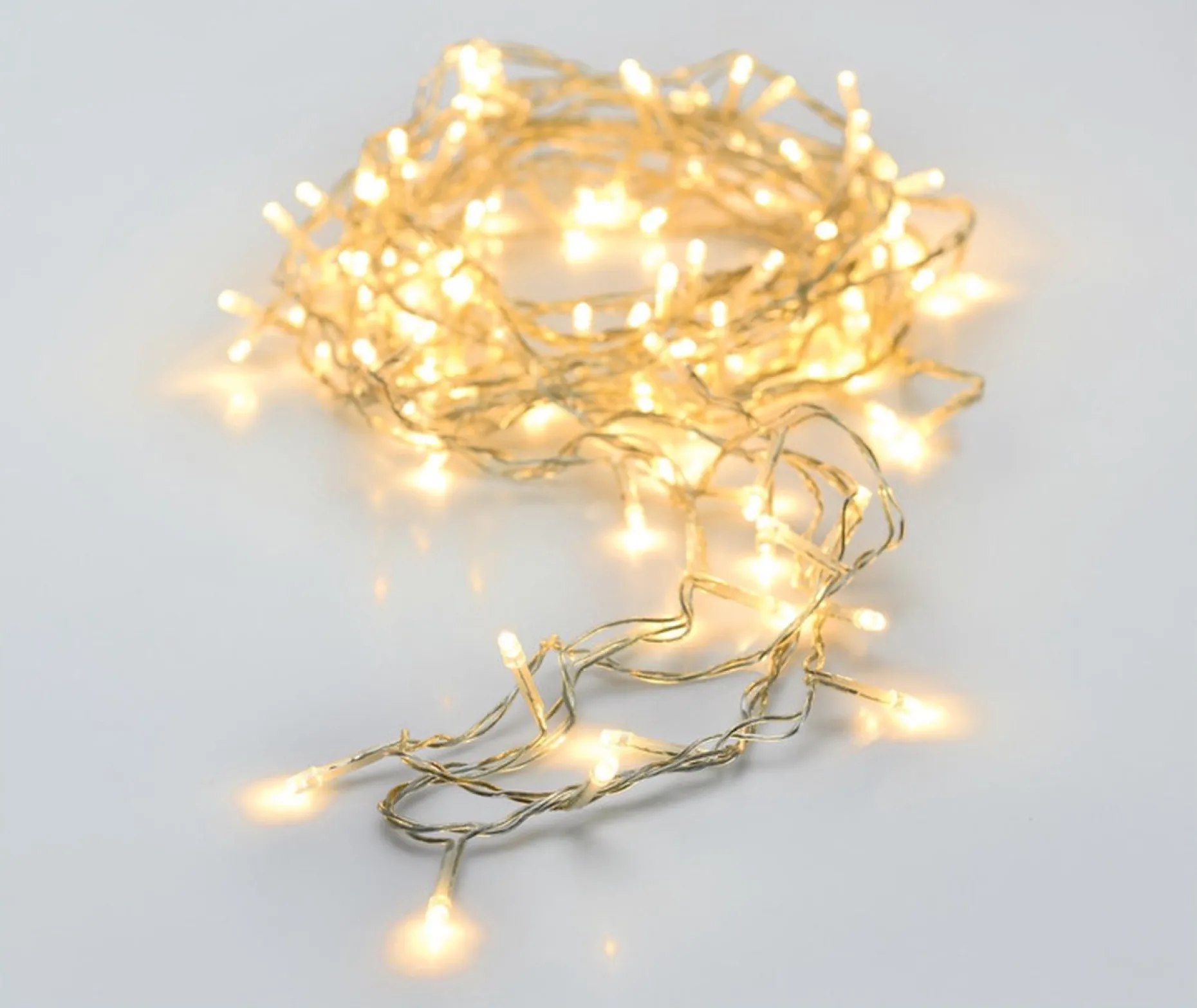 Merkloos Kerstboomverlichting^Kerstverlichting Transparant Snoer Met 80 Warm Witte Lampjes - 6 Meter - Kerstlampjes/Kerstlichtjes - Binnen/Buiten