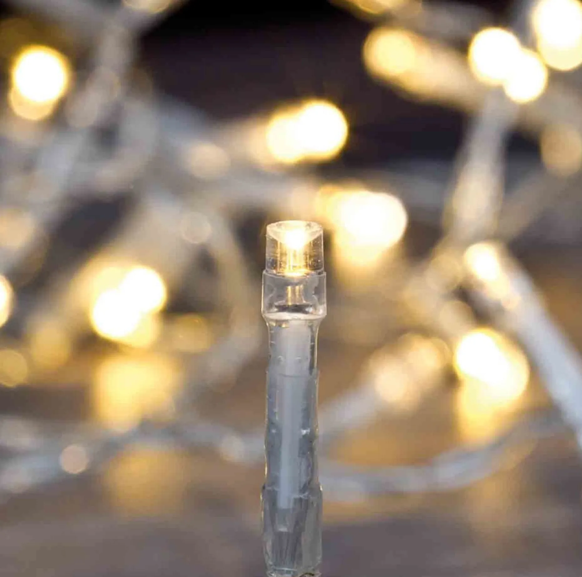 Merkloos Kerstboomverlichting^Kerstverlichting Transparant Snoer Met 80 Warm Witte Lampjes - 6 Meter - Kerstlampjes/Kerstlichtjes - Binnen/Buiten