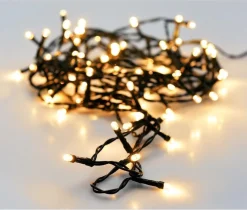 Bellatio Decorations Kerstboomverlichting^Kerstverlichting 24 Warm Witte Lampjes Op Batterij 2 Meter Met Timer - Kerstlampjes/Kerstlichtjes Op Batterijen
