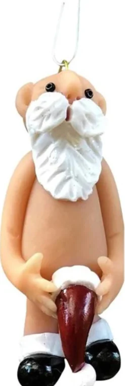 Merkloos Kerstversiering 5 Cm | Opa Oma Kado | Blote Kerstman En Blote Kerstvrouw | Kerstornament | Cadeau Online