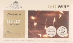 Anna's Collection Kerstlichtsnoeren^Koper Kerstverlichting Met Timer 20 Led Lampjes 1 Meter