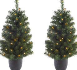 Everlands Kunstkerstbomen^Kunstkerstboom Imperial - In Pot - 50 Led - 90Cm