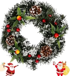 Selwo Kunstkerstkrans Voor De Voordeur, Kerstslinger, 30 Cm, Kerstkrans, Deurkrans, Bessenkrans, Kerstdecoratie Voor Deuren, Bomen, Muren En Ramen Sale