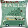 By Javy Kussenhoes Kerst - Volkswagen Familie Boom - Kussenhoes - Kerst - 45X45 Cm - Sierkussen - Polyester Groentinten, Wit, Rood Discount