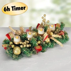 Merkloos Led Adventsbloemstuk Met Timer Fashion
