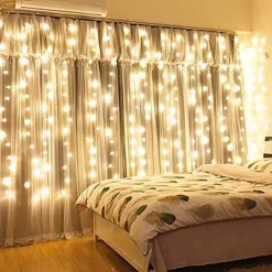 Merkloos Lichtgordijnen^Led Kerstverlichting Lichtgordijn - 3 Meter - Warm Wit - 300 Lichten