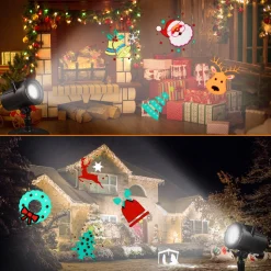 Merkloos Kerstlasers^Led Laser Licht Projector | 72 Motieven | Kerst Verlichting | Verschillende Thema's | Voor Buiten & Binnen |