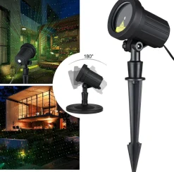 Deuba® Kerstlasers^Led Laser, Projector, Laserlichtprojector, Groen Licht, Voor Binnen En Buiten