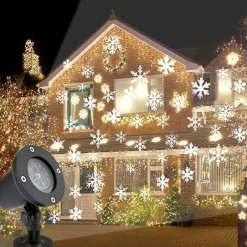 ABC-Led Kerstlasers^Led Lichteffect Projector - Sneeuwvlokken - Outdoor Ip44
