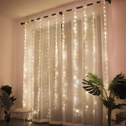 TULITE® Lichtgordijnen^Led Lichtgordijn Sfeerverlichting - Kerstverlichting - Usb - Incl. Afstandsbediening - 3X3 Meter - Warm Wit - Sfeerverlichting Voor Binnen En Buiten - 300 Leds