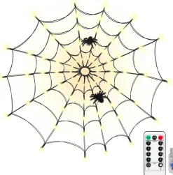 Merkloos Verlichte Kerstfiguren^Led Spinnenweb Halloween Fairy Lights Usb-Verlichting Duurzaam Griezelig En Mooi