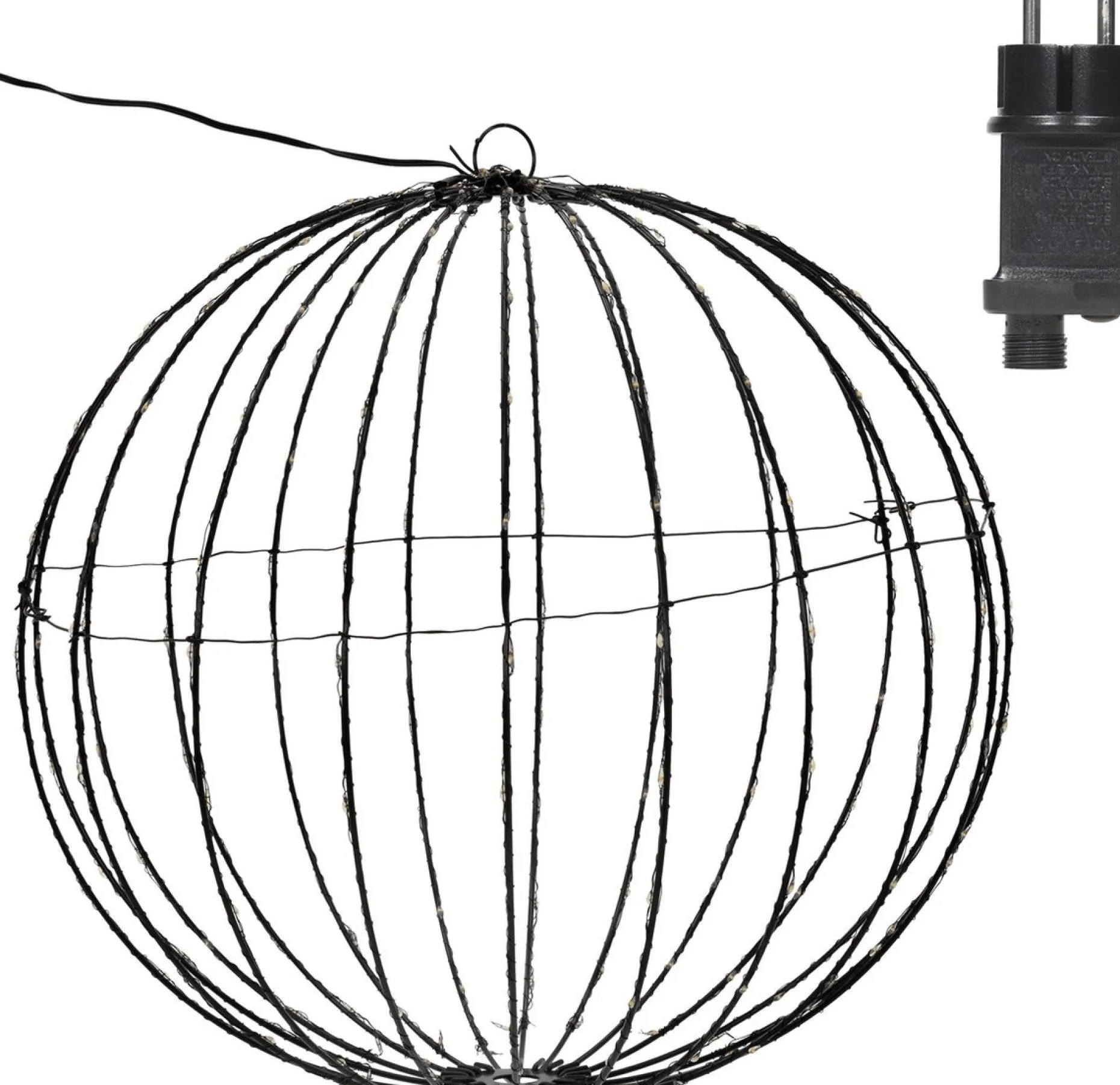 Merkloos Verlichte Kerstfiguren^Lichtbol Van Metaal Met Timer Warm Licht 40 Cm - Kerstversiering