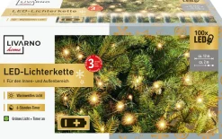 * Kerstlichtsnoeren^Livarno Home Led-Lichtsnoer 100Xled Met Batterijen