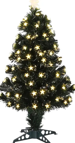 Luca lighting Kunstkerstbomen^ Mercury Kunstkerstboom Met Fibre Optic Verlichting - H90 X O40 Cm - Groen