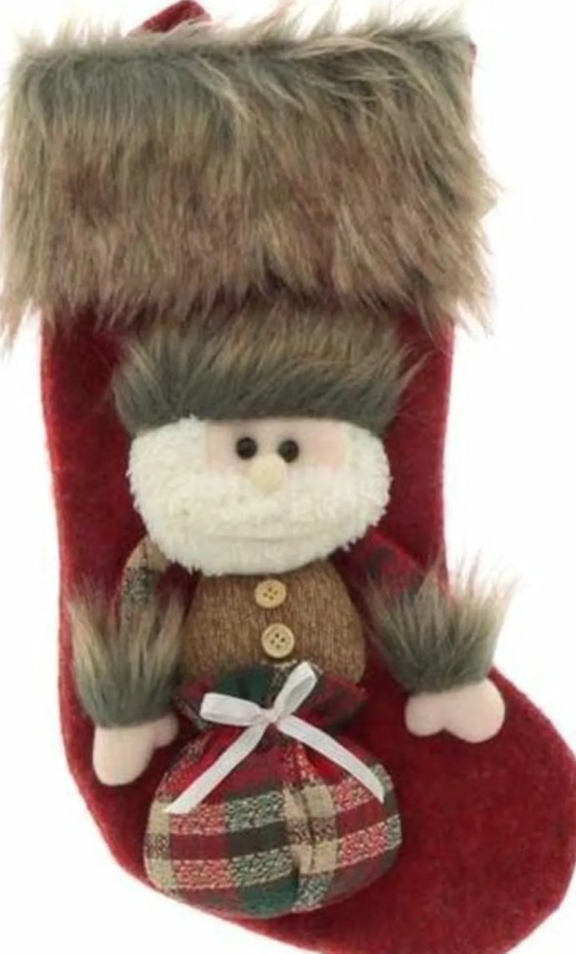 Unique Living Luxe 3D Kerstsok - Kerstman - 34 X 17 Cm Best Sale