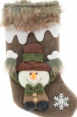 Unique Living Luxe 3D Kerstsok - Sneeuwpop - 34 X 17 Cm Flash Sale
