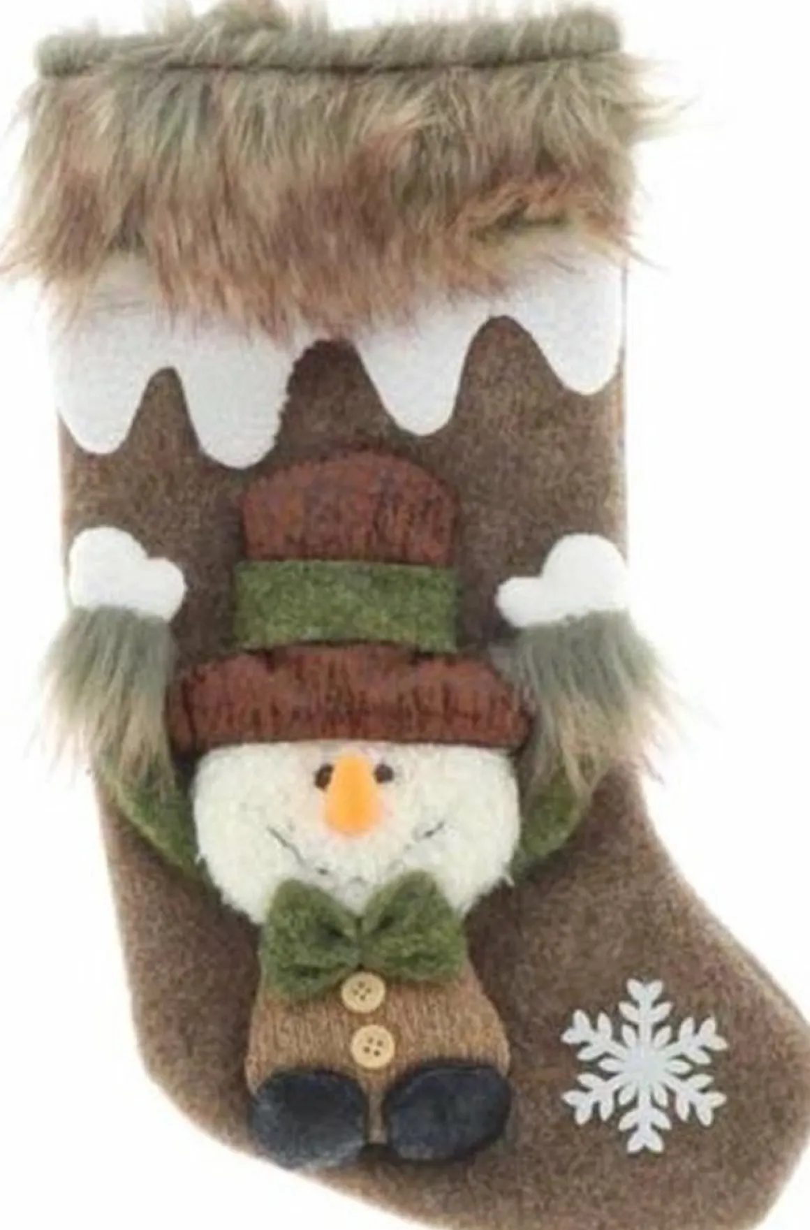 Unique Living Luxe 3D Kerstsok - Sneeuwpop - 34 X 17 Cm Flash Sale
