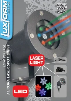 LuxForm Kerstlasers^ 12V Aurora Laser Spotlight Met Kerstdesign