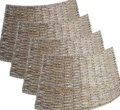 Meisterhome Kerstboomstandaarden^ Kerstboomring Kraag Kerstboomrok - H23 X O60 Cm - Zeegras - Naturel Bruin 3 Elementen