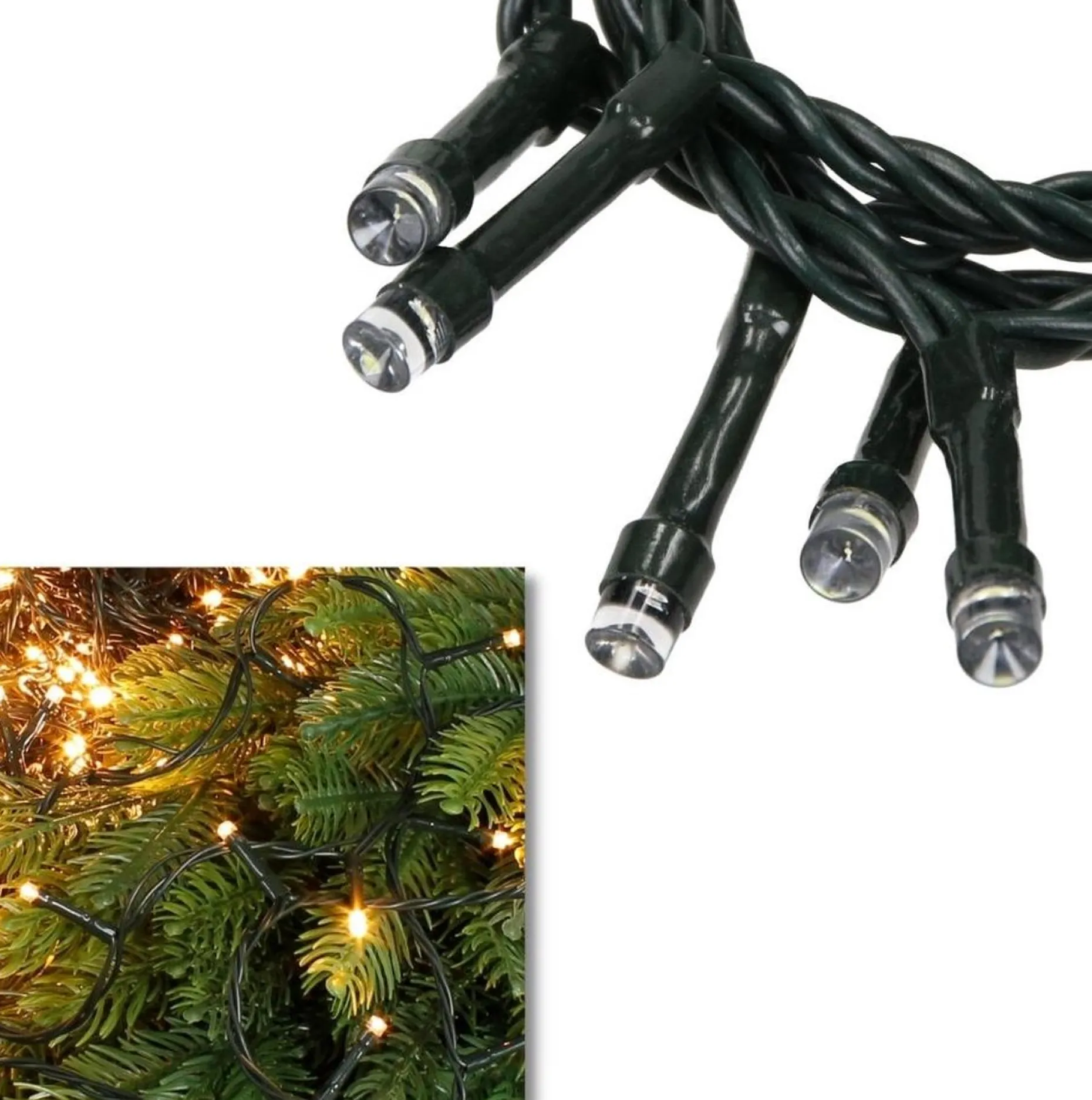 Merkloos Kerstboomverlichting^54 Meter Ledverlichting / Ledsnoer Met 720 Led's Warm/Wit | Voor Binnen En Buiten