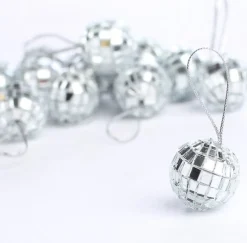 Happy Happenings Mini Discoballen - Zilver - 12 Stuks - Kerstballen - 3Cm Klein Best