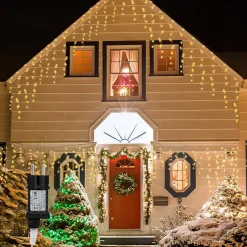 Merkloos Lichtgordijnen^20M 600 Led Gordijn Led Kerstverlichting Gordijn Kerstverlichting Gordijn Voor Binnen En Buiten -Timer- 600 Led Lampjes- Warm Wit