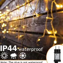Merkloos Lichtgordijnen^20M 600 Led Gordijn Led Kerstverlichting Gordijn Kerstverlichting Gordijn Voor Binnen En Buiten -Timer- 600 Led Lampjes- Warm Wit