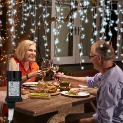 Merkloos Lichtgordijnen^15M 400 Led Gordijn Led Kerstverlichting Gordijn Kerstverlichting Gordijn Voor Binnen En Buiten -Timer- 400 Led Lampjes- Koud Wit