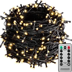 Monzana Kerstlichtsnoeren^ Lichtsnoer 200 Leds – Afstandsbediening Timer – Warm Wit