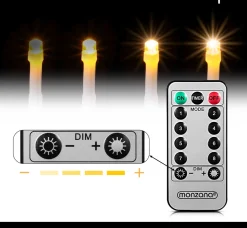 Monzana Kerstlichtsnoeren^ Lichtsnoer 200 Leds – Afstandsbediening Timer – Warm Wit
