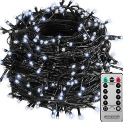 Monzana Kerstlichtsnoeren^ Lichtsnoer 200 Leds – Afstandsbediening Timer – Koud Wit