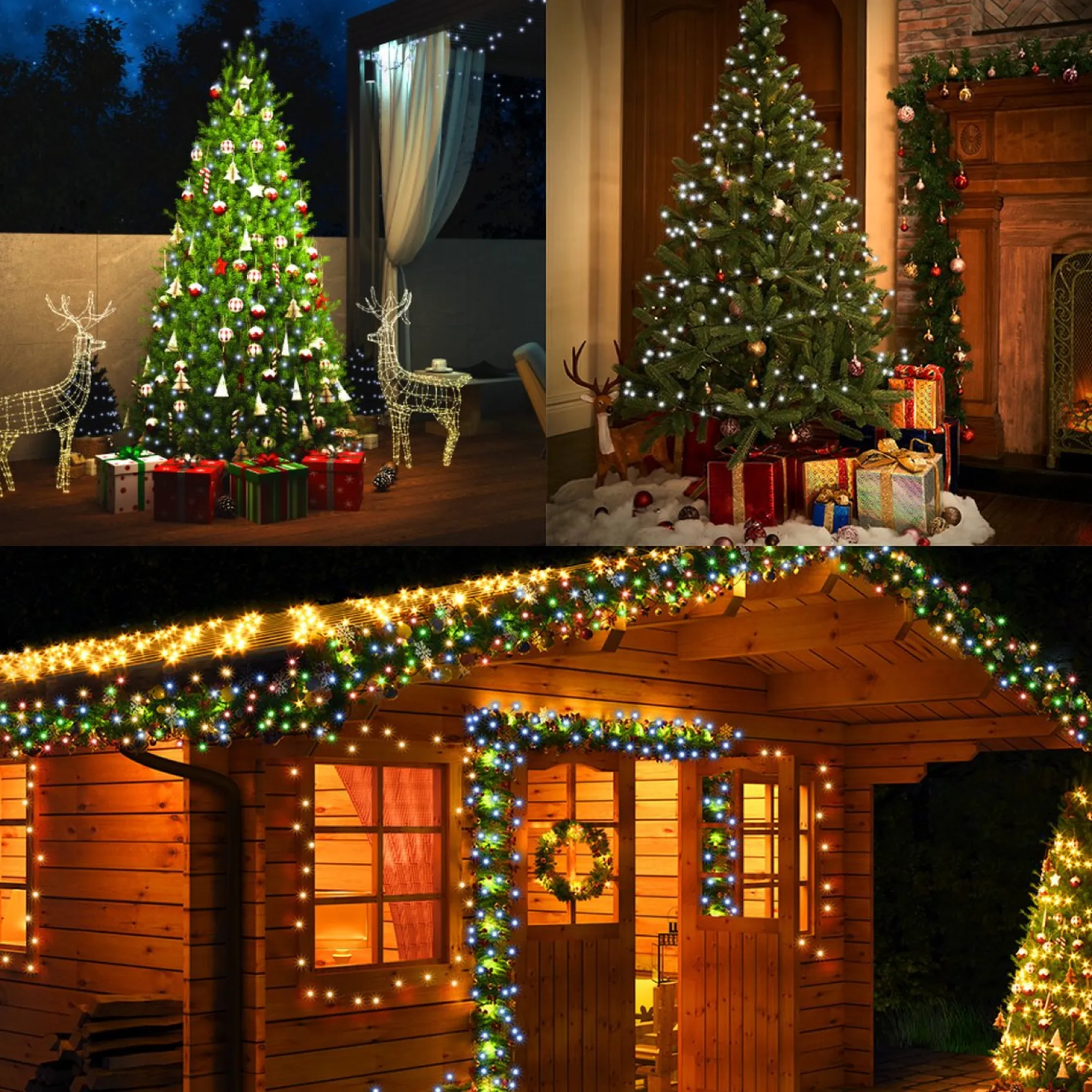 Monzana Kerstlichtsnoeren^ Lichtsnoer 200 Leds – Afstandsbediening Timer – Koud Wit