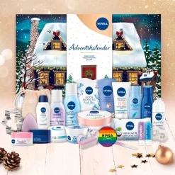 NIVEA Adventskalenders^ Adventskalender - Huis In De Sneeuw Met 24 Diverse Artikelen - Korting Voor Moederdag
