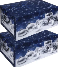 Merkloos Kerstspullen Opbergers^Pakket Van 2X Stuks E Kerstballen/Kerstversiering Opbergbox 49 Cm