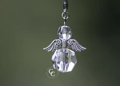 CC Raamhanger Beschermengel , Hand Vervaardigd Uit Swarovski Kristallen . ( Bescherm Engel , Kettinghanger , Sleutelhanger ) , Zilver Helder , Zilver Cheap