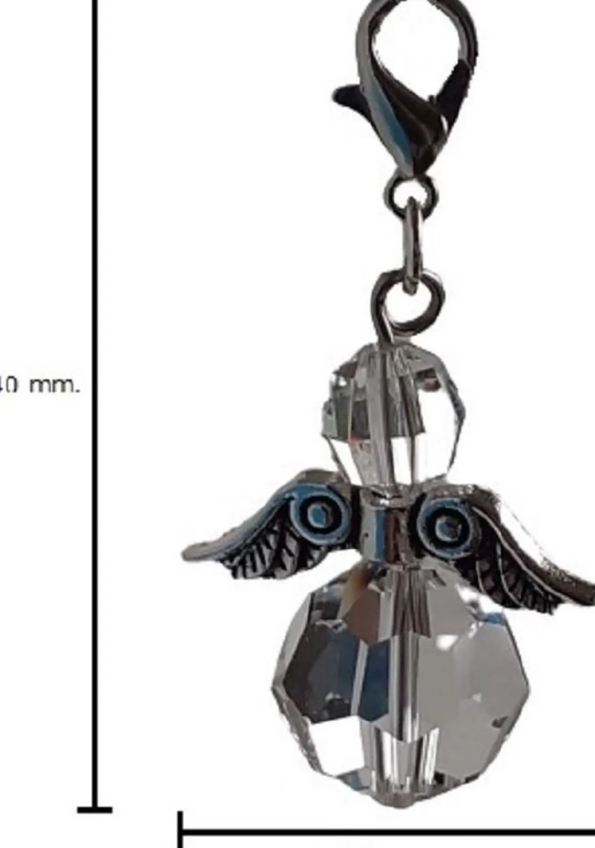 CC Raamhanger Beschermengel , Hand Vervaardigd Uit Swarovski Kristallen . ( Bescherm Engel , Kettinghanger , Sleutelhanger ) , Zilver Helder , Zilver Cheap