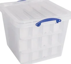 Really Useful Box Kerstspullen Opbergers^ Opbergdoos, 60 L, Met Inzetbakje, Transparant