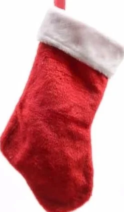 Decoris Rode Pluche Kerstsok 40 Cm Outlet
