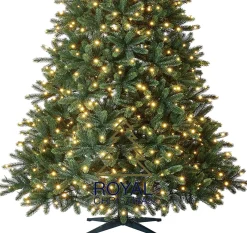 Royal Christmas Kunstkerstbomen^ - Kunstkerstboom - Hawaii Abies Nordmann Deluxe - 100% Pe - 500 Led - 210 Cm - 1442 Takken - Groen