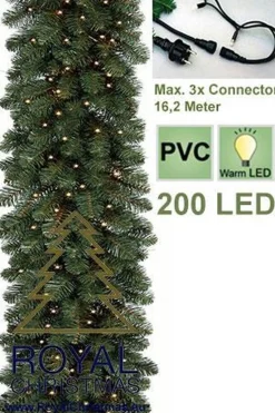 Royal Christmas ® - 3X Dakota Deluxe Guirlande - Lengte 540 Cm - 200 Warm Led Lampjes - Max. 3X Koppelbaar - Kerst Slinger - 600 Takken Cheap