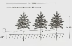 ZD Trading Kunstkerstbomen^Set Van 3 Kleine Kunstkerstboompjes 52 Cm Met Led-Verlichting
