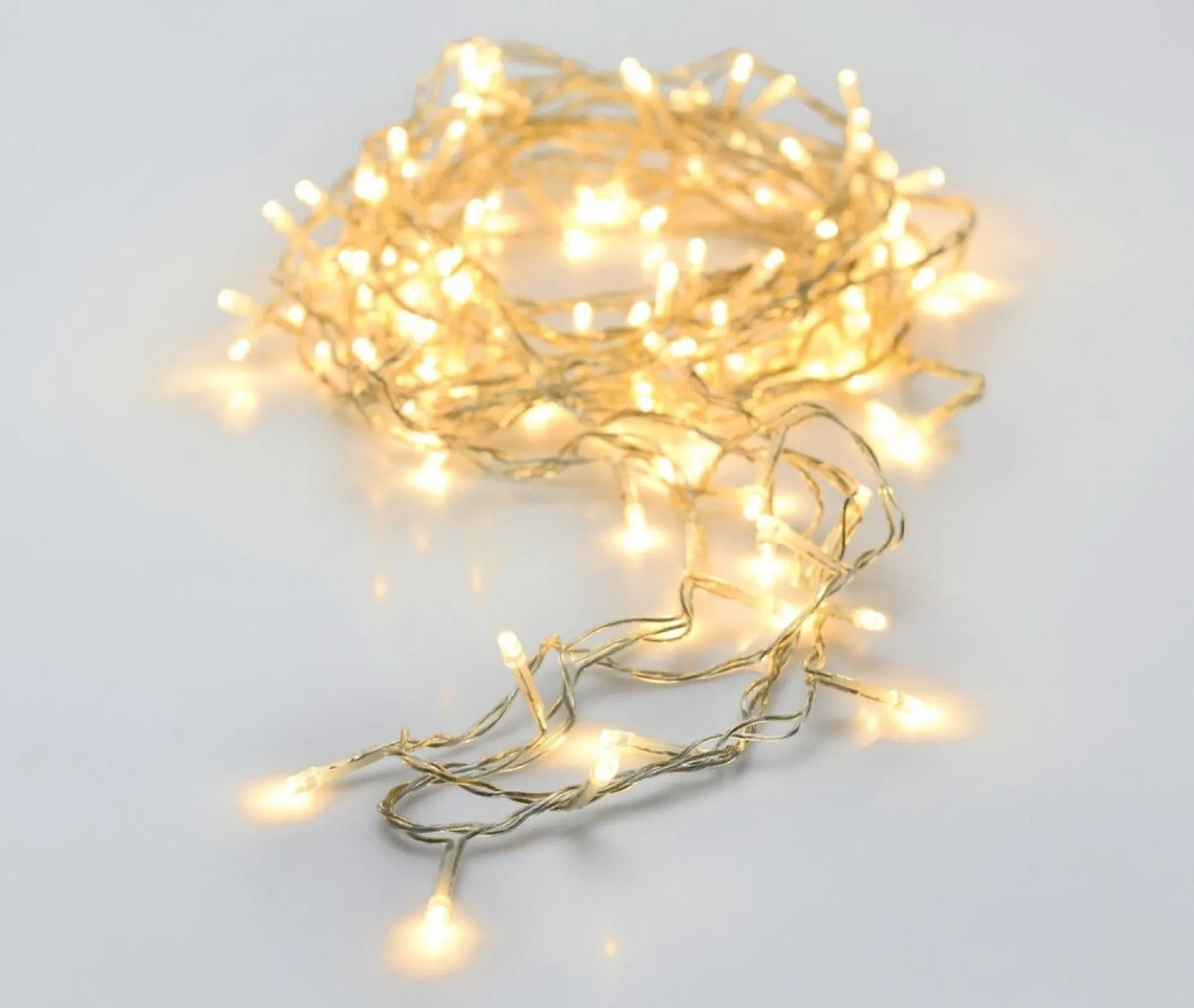 Merkloos Kerstboomverlichting^Set Van 2X Stuks Kerstverlichting Transparant Snoer Met 40 Lampjes Warm Wit 300 Cm - Kerstlampjes/Kerstlichtjes - Binnen/Buiten