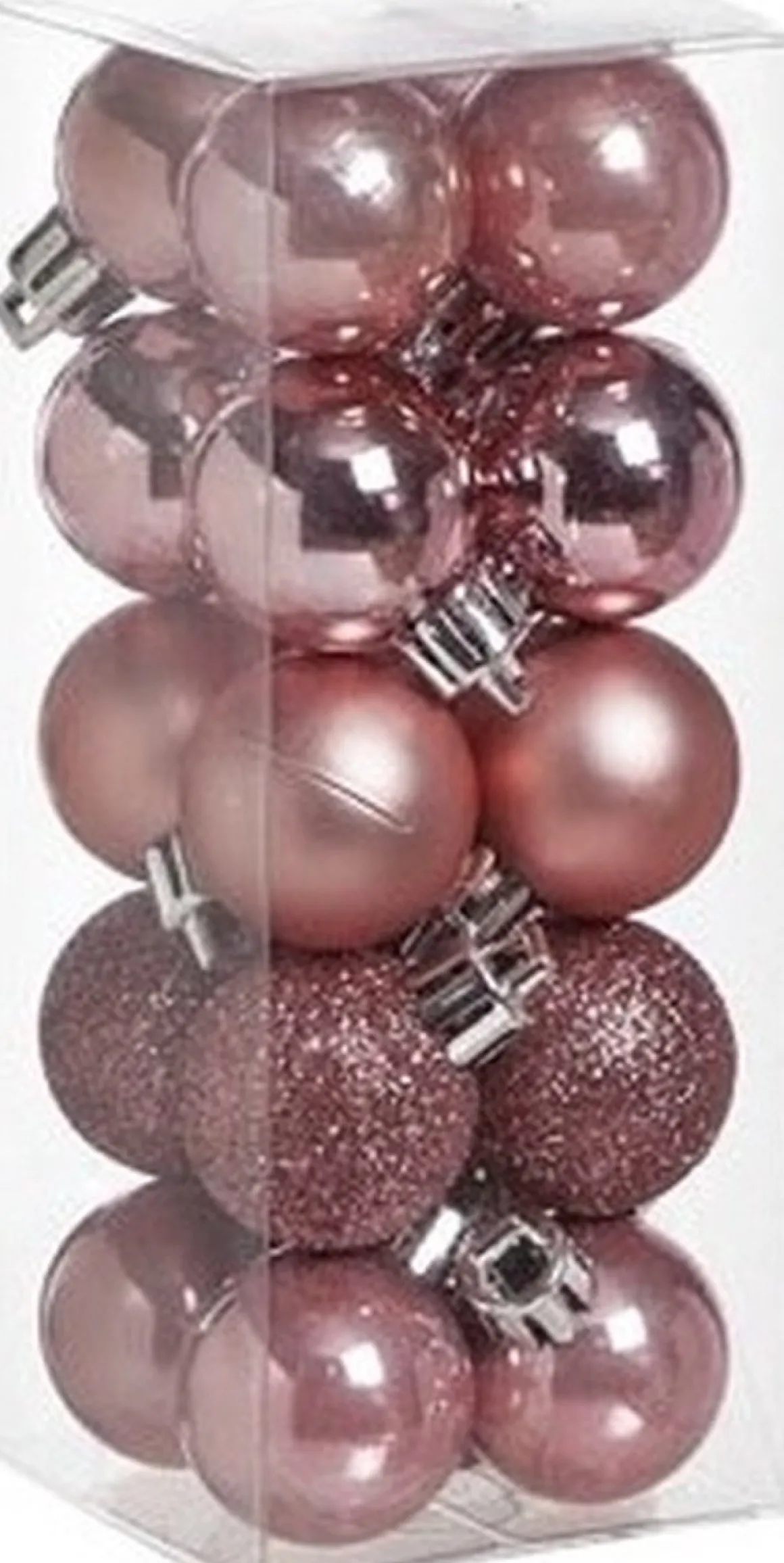 Merkloos Set Van 40X Stuks Kunststof Kerstballen Mix Roze En Mintgroen 3 Cm - Kerstversiering Groen, Mintgroen, Roze, Oudroze Fashion