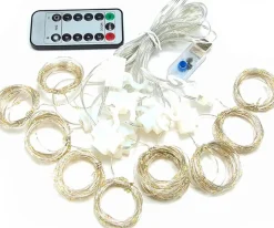 Shutterlight® Lichtgordijnen^Shutterlight 3X3 Meter Lichtgordijn 300 Led - Kerstverlichting Led Voor Binnen En Buiten - Warm Wit - Ip68 Waterdicht - 8 Standen - Met Adapter & Afstandsbediening