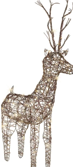 Lumineo Verlichte Kerstfiguren^Sierlijke Rotan Hert Met Led Verlichting Voor Buiten En Binnen - 104Cm