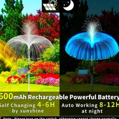Merkloos’’ Kerstlasers^Solar Jellyfish Lamp - Tuinlamp - Led - Zonne-Energie - Veranderende Kleur - Solar Tuinlamp - Tuinlamp Zonne-Energie