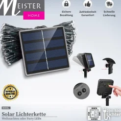 Meisterhome Kerstlichtsnoeren^Solar Led 300 Stuks Warm Wit Buitenverlichting Tuinverlichting Party