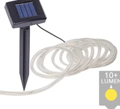 Rextech Lichtslangen^Solar Tuinverlichting - Lichtslang Buiten 'Rope' - Met Los Solarpaneel - Lichtsnoer Op Zonne-Energie